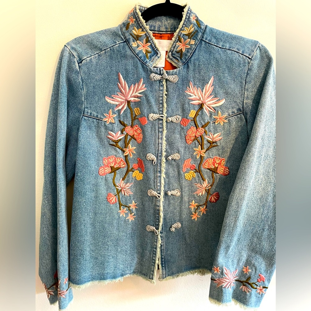 Jeans coat, embroidery